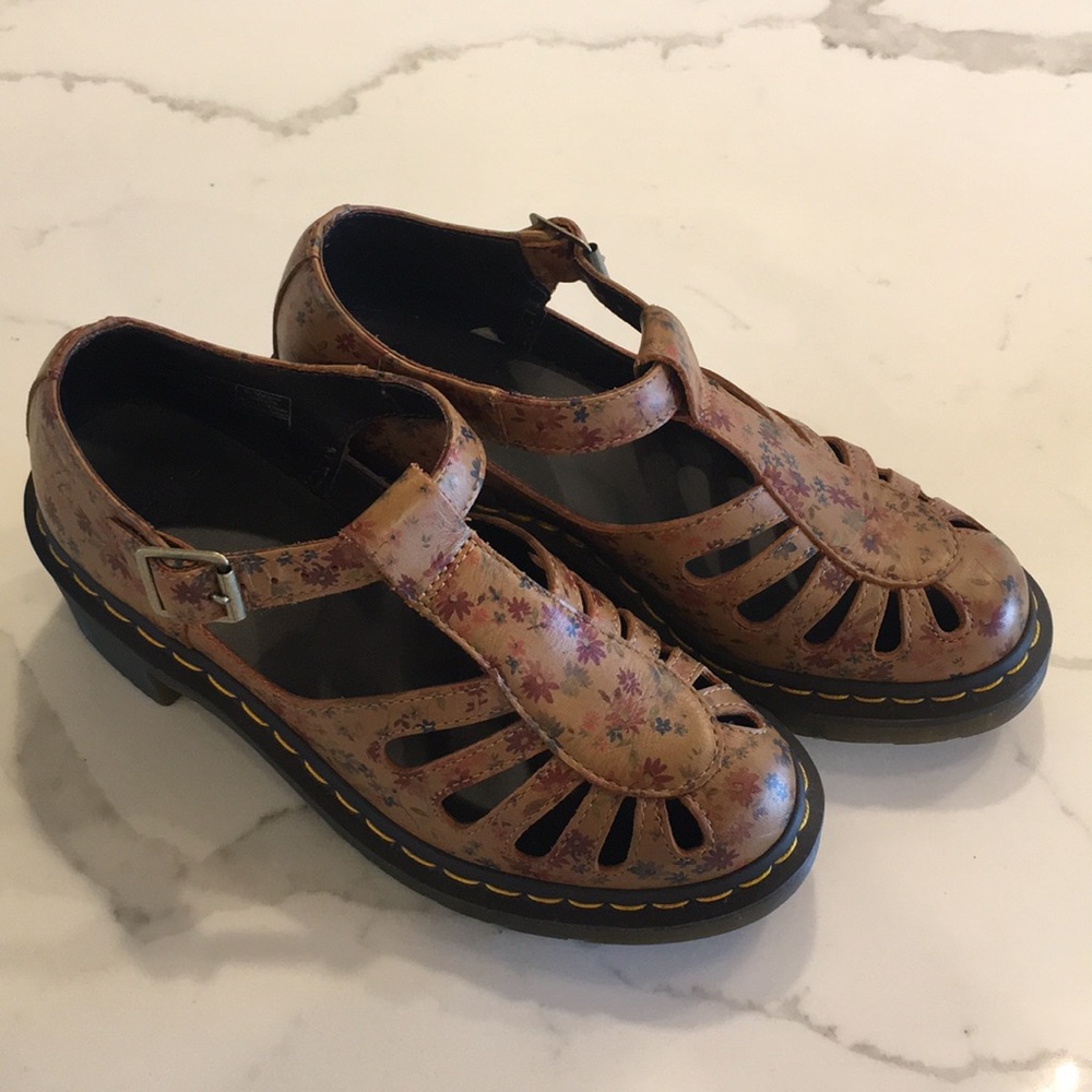 Dr. Martens Jocelyn T-Bar Sandal flower/brown